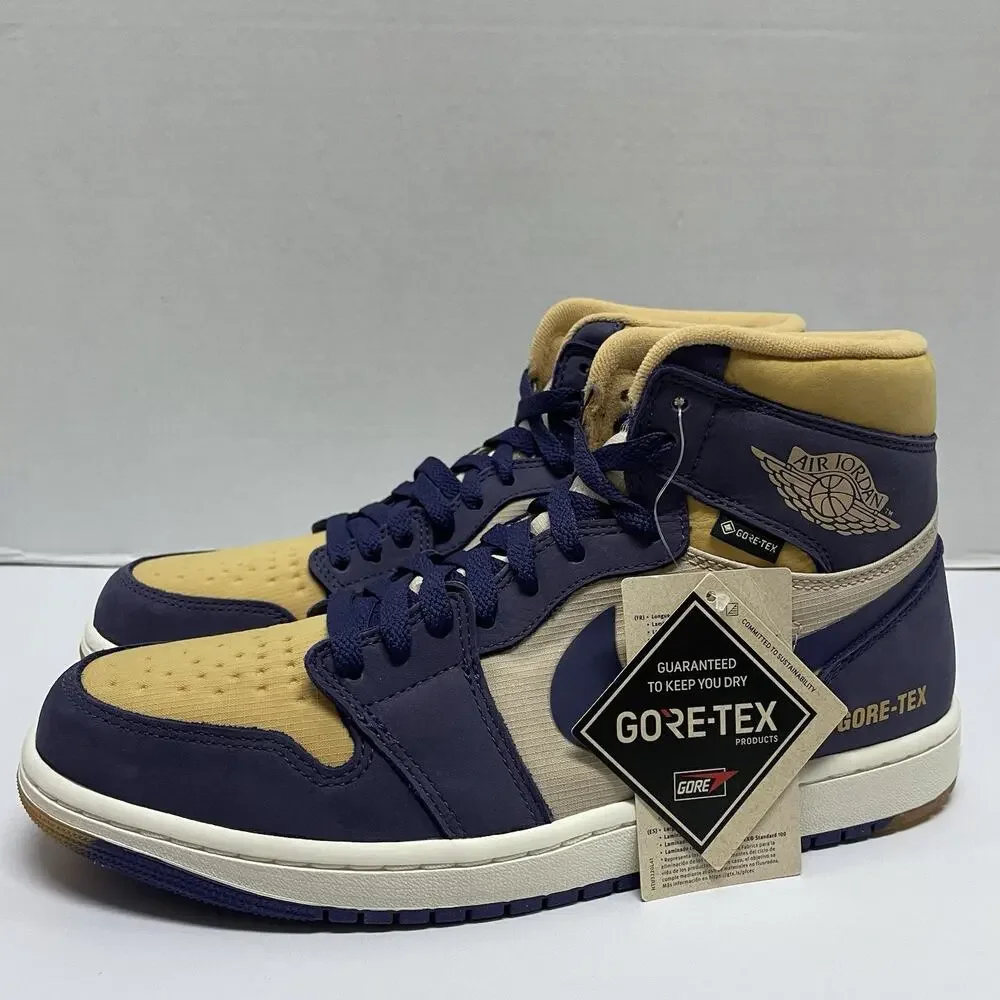 Air Jordan 1 High Element GORE-TEX Sky J Purple DB2889 501 Size 10 Yellow Shoe